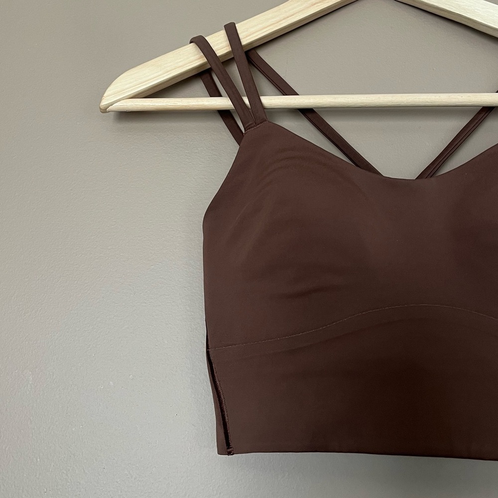 {Lululemon} Like a Cloud Bra Long Line Light Support, B/C Cup in Brown - Size 4 - Picture 2 of 7
